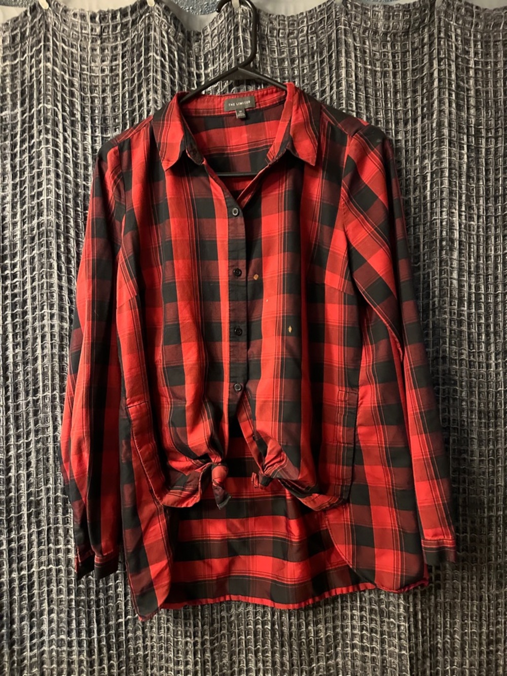 Red & Black Plaid Button-Up Shirt